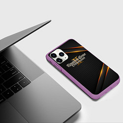 Чехол iPhone 11 Pro матовый Kingdom Come Deliverance 2 текстура из сетки, цвет: 3D-фиолетовый — фото 2