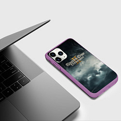 Чехол iPhone 11 Pro матовый Kingdom Come Deliverance 2 мрачный фон, цвет: 3D-фиолетовый — фото 2