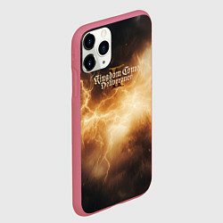 Чехол iPhone 11 Pro матовый Kingdom Come Deliverance 2 желтые молнии, цвет: 3D-малиновый — фото 2