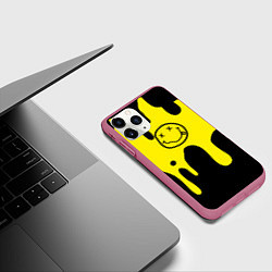 Чехол iPhone 11 Pro матовый Нирвана потёки краски, цвет: 3D-малиновый — фото 2