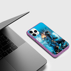 Чехол iPhone 11 Pro матовый Mortal Kombat - Sub-Zero, цвет: 3D-фиолетовый — фото 2