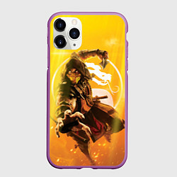 Чехол iPhone 11 Pro матовый Скорпион - Mortal Kombat
