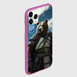 Чехол iPhone 11 Pro матовый Бурый русский медведь, цвет: 3D-фиолетовый — фото 2