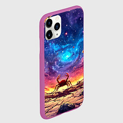Чехол iPhone 11 Pro матовый Краб смотрит в космос, цвет: 3D-фиолетовый — фото 2