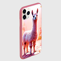 Чехол iPhone 11 Pro матовый Альпака в розовом, цвет: 3D-малиновый — фото 2