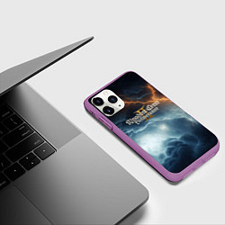 Чехол iPhone 11 Pro матовый Kingdom Come Deliverance 2 молнии в небе, цвет: 3D-фиолетовый — фото 2