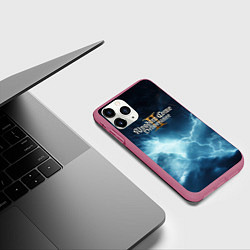 Чехол iPhone 11 Pro матовый Kingdom Come Deliverance 2 logo sky, цвет: 3D-малиновый — фото 2