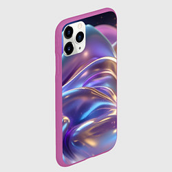 Чехол iPhone 11 Pro матовый Волны космические, цвет: 3D-фиолетовый — фото 2
