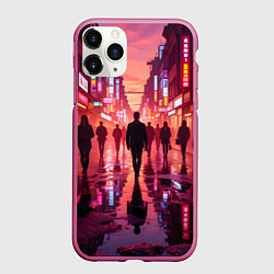 Чехол iPhone 11 Pro матовый Вечерний мегаполис