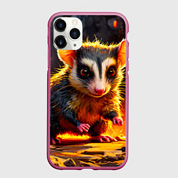 Чехол iPhone 11 Pro матовый Опоссум в огне