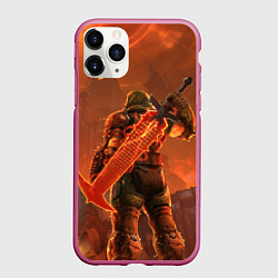 Чехол iPhone 11 Pro матовый Палач рока и башня Doom