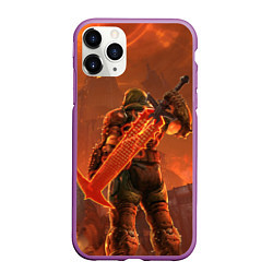 Чехол iPhone 11 Pro матовый Палач рока и башня Doom