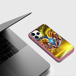 Чехол iPhone 11 Pro матовый Sonic and Shadow battle in space - movie, цвет: 3D-малиновый — фото 2