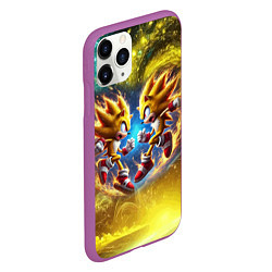 Чехол iPhone 11 Pro матовый Sonic and Shadow battle in space - movie, цвет: 3D-фиолетовый — фото 2