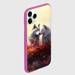 Чехол iPhone 11 Pro матовый Волчья верность, цвет: 3D-фиолетовый — фото 2