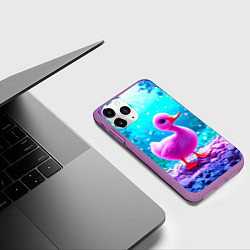 Чехол iPhone 11 Pro матовый Утеночек, цвет: 3D-фиолетовый — фото 2