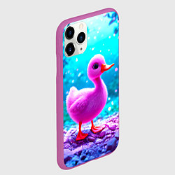 Чехол iPhone 11 Pro матовый Утеночек, цвет: 3D-фиолетовый — фото 2
