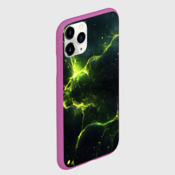 Чехол iPhone 11 Pro матовый Разбитая плита с зеленым светом, цвет: 3D-фиолетовый — фото 2