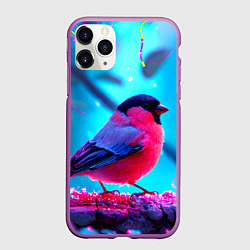 Чехол iPhone 11 Pro матовый Розовый снегирь
