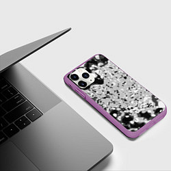 Чехол iPhone 11 Pro матовый Чёрно-белая абстракция, цвет: 3D-фиолетовый — фото 2