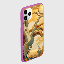 Чехол iPhone 11 Pro матовый Дерево в японском стиле, цвет: 3D-фиолетовый — фото 2