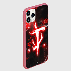 Чехол iPhone 11 Pro матовый Doom - неоновый, цвет: 3D-малиновый — фото 2
