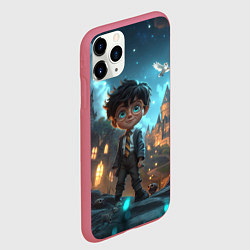 Чехол iPhone 11 Pro матовый Гарри Поттер арт, цвет: 3D-малиновый — фото 2