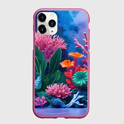 Чехол iPhone 11 Pro матовый Подводные кораллы