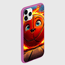 Чехол iPhone 11 Pro матовый Веселый баскетбольный мяч, цвет: 3D-фиолетовый — фото 2