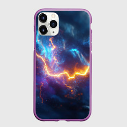 Чехол iPhone 11 Pro матовый Космическая молния текстура