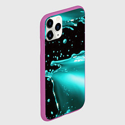 Чехол iPhone 11 Pro матовый Разрыв голубой краски, цвет: 3D-фиолетовый — фото 2