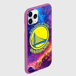 Чехол iPhone 11 Pro матовый Голден Стэйт Уорриорз в космосе, цвет: 3D-фиолетовый — фото 2