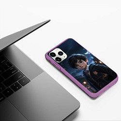 Чехол iPhone 11 Pro матовый Гарри Поттер ночной замок, цвет: 3D-фиолетовый — фото 2