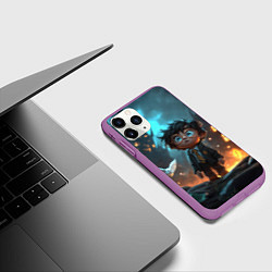 Чехол iPhone 11 Pro матовый Маленький удивленный Гарри Поттер, цвет: 3D-фиолетовый — фото 2