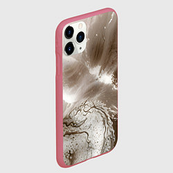 Чехол iPhone 11 Pro матовый Песок и вода, цвет: 3D-малиновый — фото 2