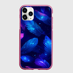 Чехол iPhone 11 Pro матовый Мерцающие перья - волшебные искры