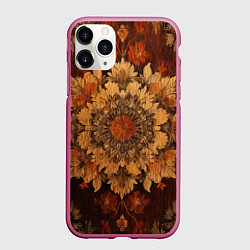 Чехол iPhone 11 Pro матовый Узор в старинном стиле, цвет: 3D-малиновый