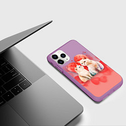 Чехол iPhone 11 Pro матовый Мурчащая любовь, цвет: 3D-фиолетовый — фото 2