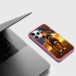 Чехол iPhone 11 Pro матовый Немецкий боксер и звездное небо, цвет: 3D-малиновый — фото 2