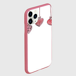 Чехол iPhone 11 Pro матовый Ожерелье любви, цвет: 3D-малиновый — фото 2
