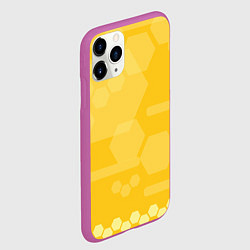 Чехол iPhone 11 Pro матовый Геометрические фигуры желтые, цвет: 3D-фиолетовый — фото 2