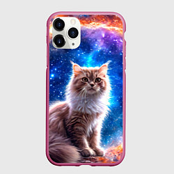 Чехол iPhone 11 Pro матовый Ангорская кошка в космосе