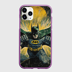 Чехол iPhone 11 Pro матовый Бэтмен с поднятыми кулаками