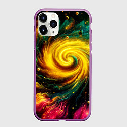 Чехол iPhone 11 Pro матовый Neon space - ai art fantasy, цвет: 3D-фиолетовый