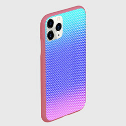 Чехол iPhone 11 Pro матовый Градиент бирюзово-розовый текстура в мелкий гороше, цвет: 3D-малиновый — фото 2