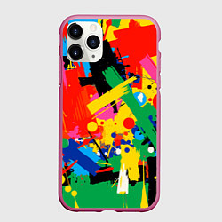 Чехол iPhone 11 Pro матовый Абстрактная графика, цвет: 3D-малиновый