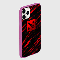 Чехол iPhone 11 Pro матовый Dota 2 - красные потертости, цвет: 3D-фиолетовый — фото 2