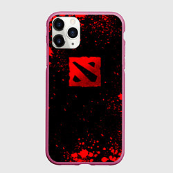 Чехол iPhone 11 Pro матовый Красные брызги - Dota 2, цвет: 3D-малиновый