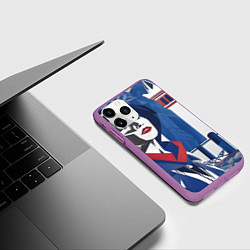 Чехол iPhone 11 Pro матовый Девушка с красным шарфом, цвет: 3D-фиолетовый — фото 2