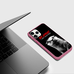 Чехол iPhone 11 Pro матовый Все дуреют с этой мокрой выдры, цвет: 3D-малиновый — фото 2